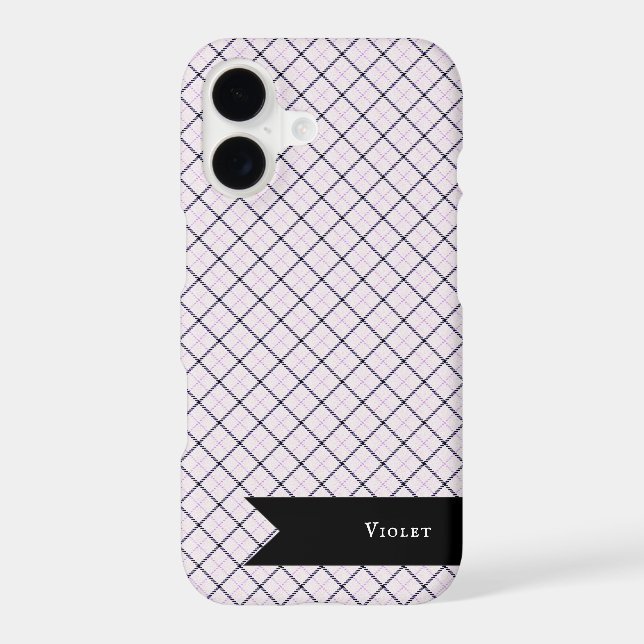 Tattersall Pattern Violet White Dark Blue Plaid (Back)