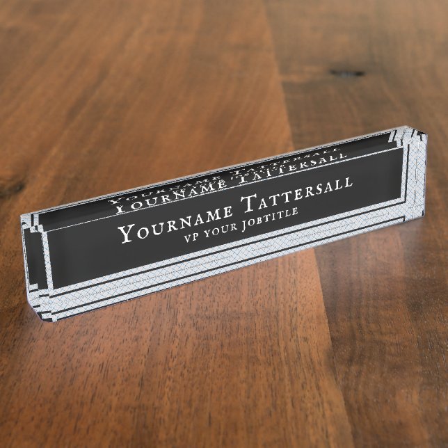 Tattersall Tartan Plaid Pattern Nameplate (Side)