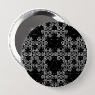 Tatting Fractal Pattern Snowflake 4 Inch Round Button