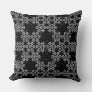 Tatting Fractal pattern Snowflake Crochet Throw Pillow