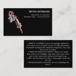 Tattoo Aftercare Instructions Business Card