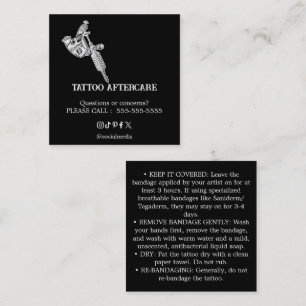 Tattoo Aftercare Instructions Business Card