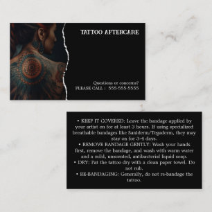 Tattoo Aftercare Instructions Business Card