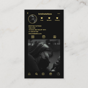 Tattoo Artist Instagram Photo Grid QR Code  Business Card