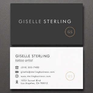 Tattoo Artist Minimalist Luxury Black Business Card