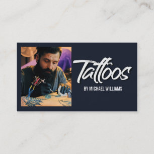 Tattoo Artist Photo Typography  Business Card