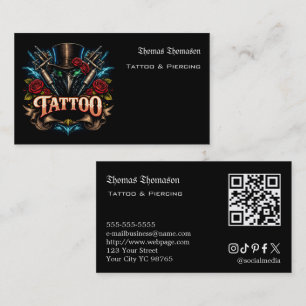 Tattoo artist QR code  Business Card