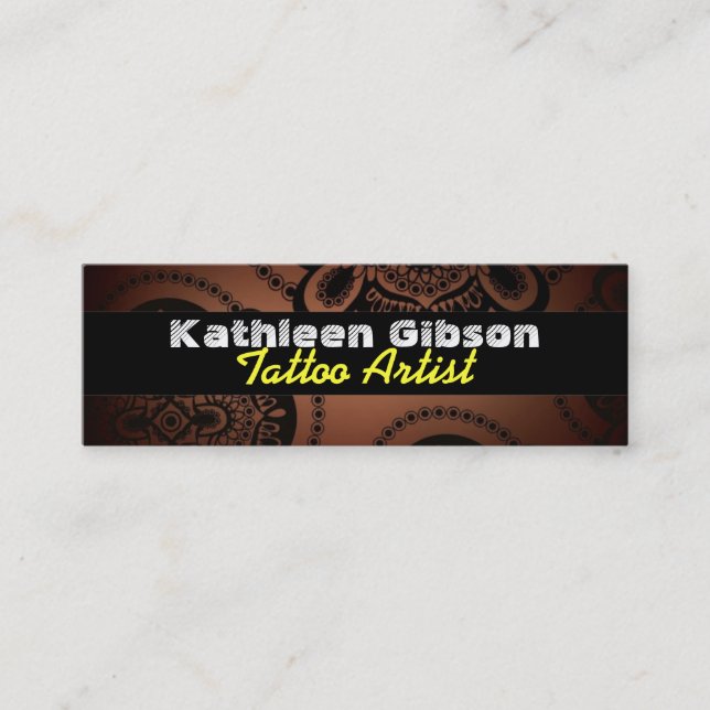 Tattoo Artist Skinny Business Cards (Front)