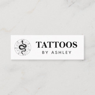 Tattoo Artist Snake Illustration Minimalist Modern Mini Business Card