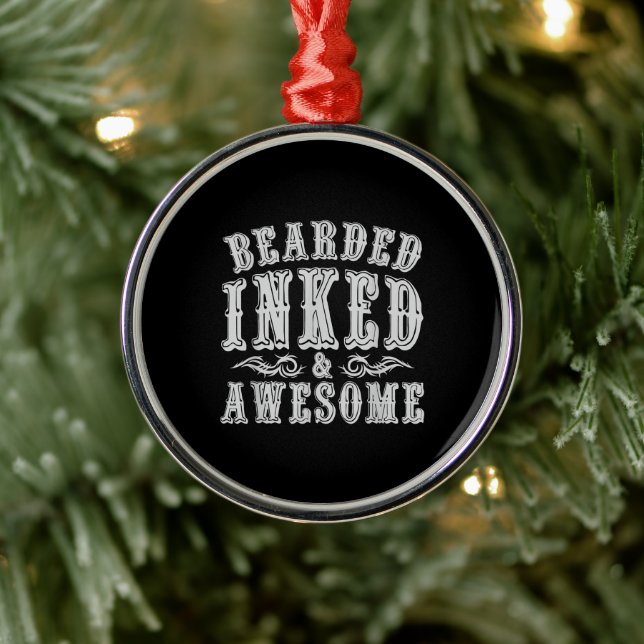 Tattoo Artist Tatted Tattooist Gift Idea Tattoo Metal Ornament (Tree)