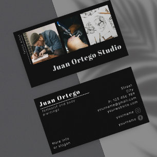 Tattoo artist tattooist piercings photo business card