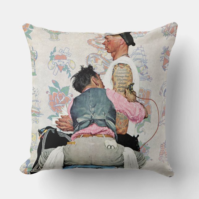 Tattoo Artist Throw Pillow (Front)
