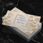 Tattoo Artist Vintage Gold Oriental Cloud Pattern  Business Card<br><div class="desc">Tattoo Artist Vintage Gold Oriental Cloud Pattern Business Cards.</div>