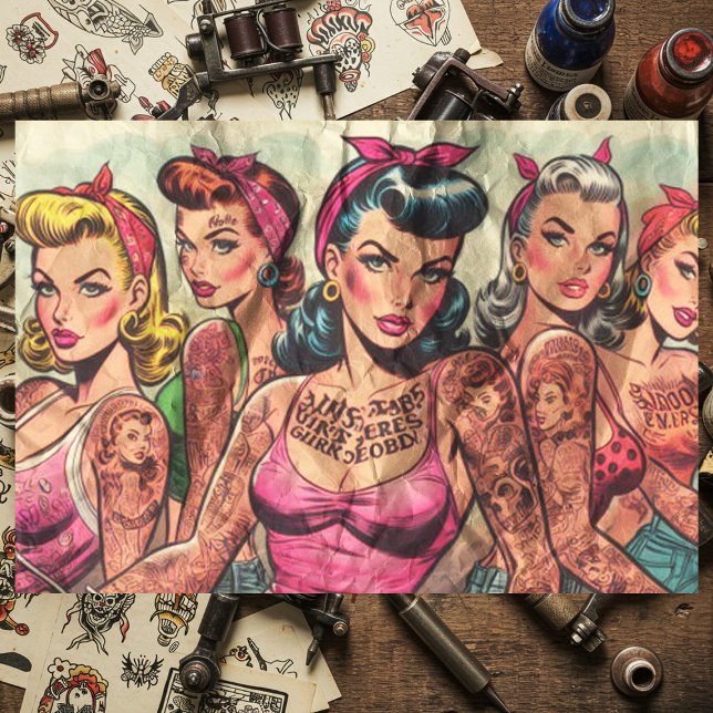 Tattoo Biker Girls Comics Tissue Paper (Creator Uploaded)