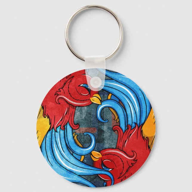 Tattoo Birds Keychain (Front)