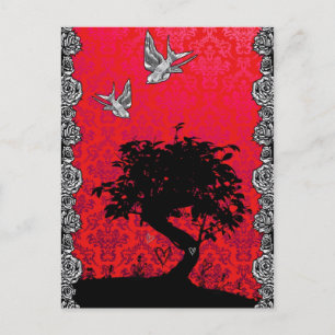 Tattoo Bonsai Tree of Love Postcard