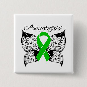 Tattoo Butterfly Awareness - Cerebral Palsy 2 Inch Square Button