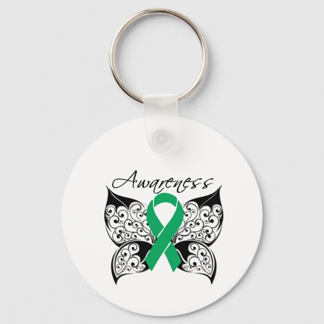 Tattoo Butterfly Awareness - Liver Cancer Keychain (Front)