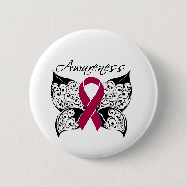 Tattoo Butterfly Awareness - Multiple Myeloma 2 Inch Round Button (Front)