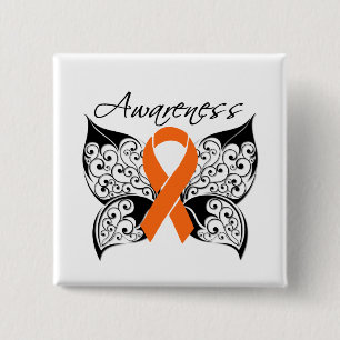 Tattoo Butterfly Awareness - Multiple Sclerosis 2 Inch Square Button
