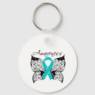 Tattoo Butterfly Awareness - Ovarian Cancer Keychain