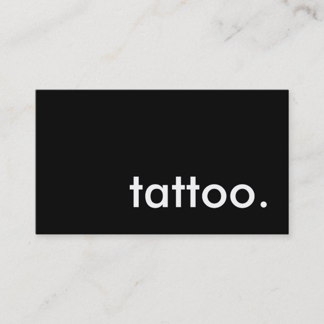 tattoo. (colour customizable) business card (Front)