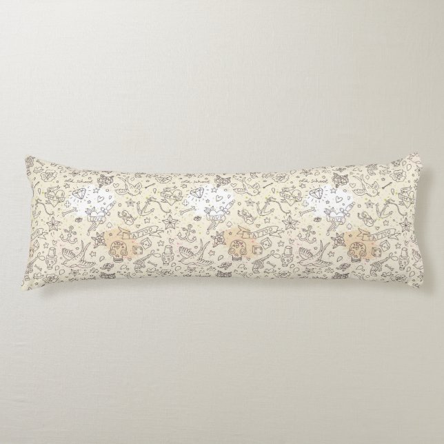 Tattoo concept pattern body pillow (Front)