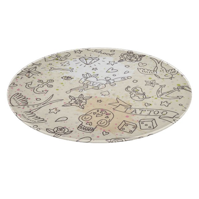 Tattoo concept pattern cutting board (Corner)