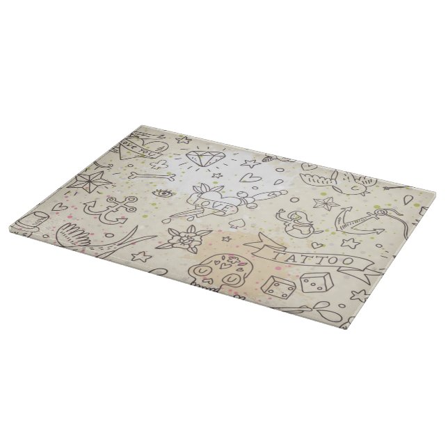 Tattoo concept pattern cutting board (Corner)