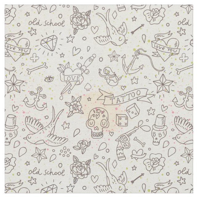 Tattoo concept pattern fabric (Close Up)