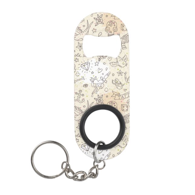 Tattoo concept pattern mini bottle opener (Front)