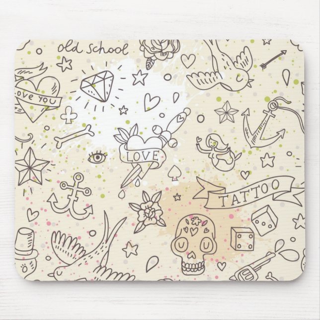 Tattoo concept pattern mouse pad (Front)