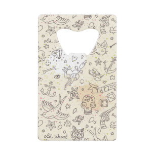 Tattoo concept pattern wallet bottle opener