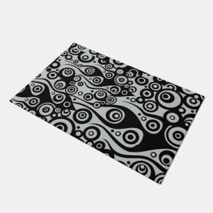 Tattoo flames & circles black + your backgr. doormat