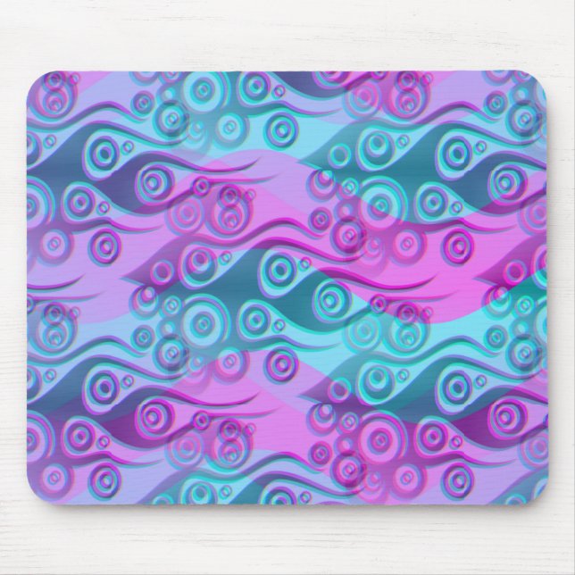 Tattoo flames & circles pattern + your backgr. mouse pad (Front)