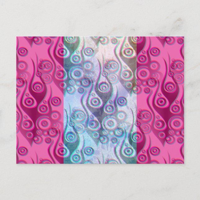 Tattoo flames & circles pattern + your backgr. postcard (Front)