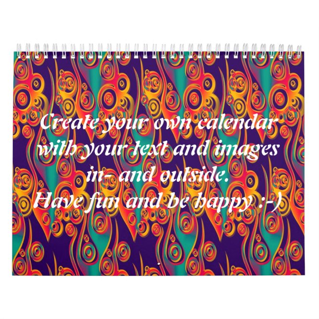 Tattoo flames pattern + your text & images calendar (Cover)