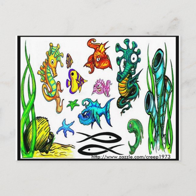 Tattoo Flash Postcard (Front)