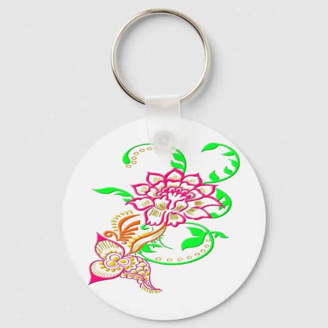 Tattoo Flower Keychain (Front)