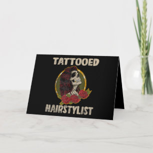 Tattoo Gift I Skull Women Hairdresser Card