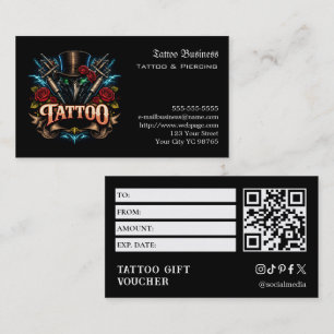 Tattoo Gift Voucher Business Card