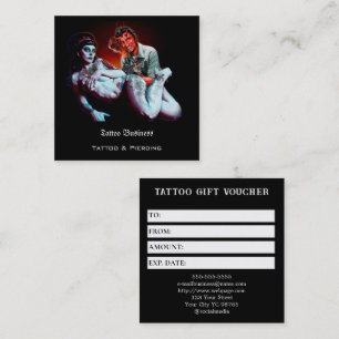 Tattoo Gift Voucher Square Business Card