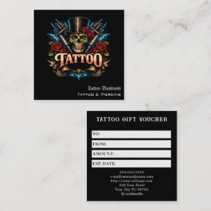 Tattoo Gift Voucher Square Business Card
