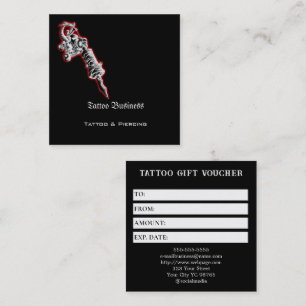 Tattoo Gift Voucher Square Business Card