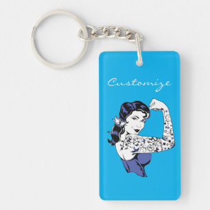 Tattoo Girl Arm Up Thunder_Cove Keychain