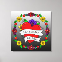 Tattoo Graffiti Art Style Wedding Bride and Groom