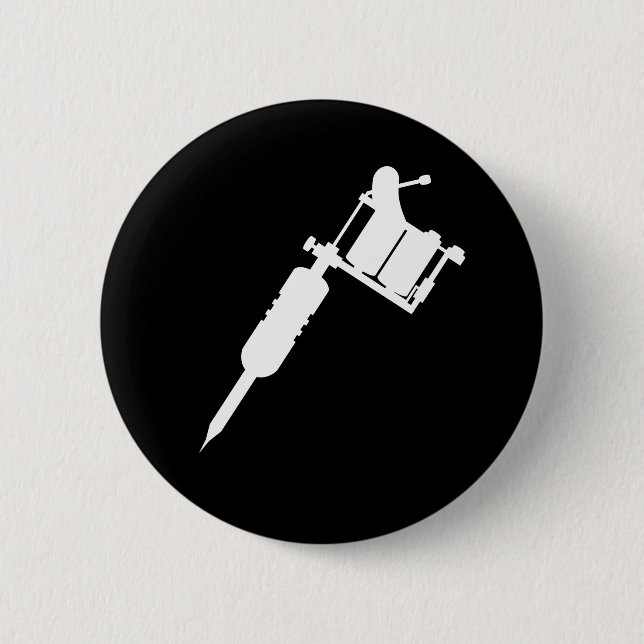 tattoo gun 2 inch round button (Front)