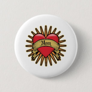 Tattoo Heart Mom 2 Inch Round Button