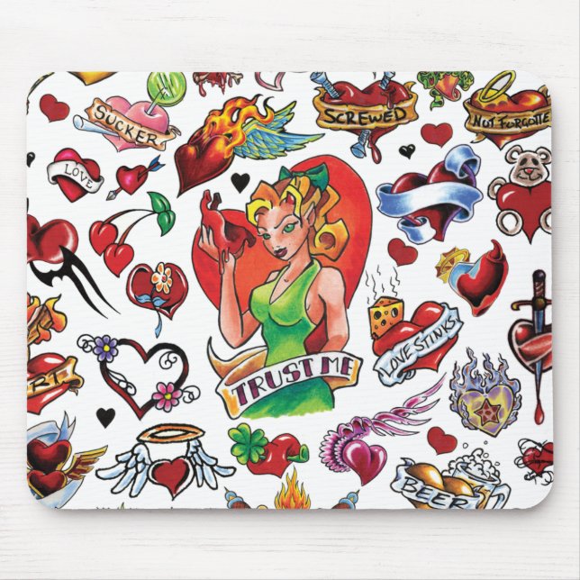 Tattoo Heart Mousepad (Front)