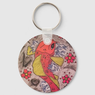 Tattoo Inspired Koi Fish Keychain